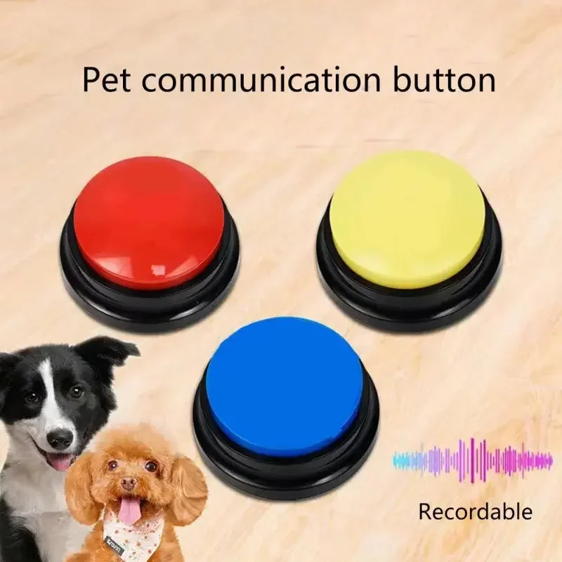 Interactive Squeaky Plush Dog Toy - Caja de sonido para mascotas, botón