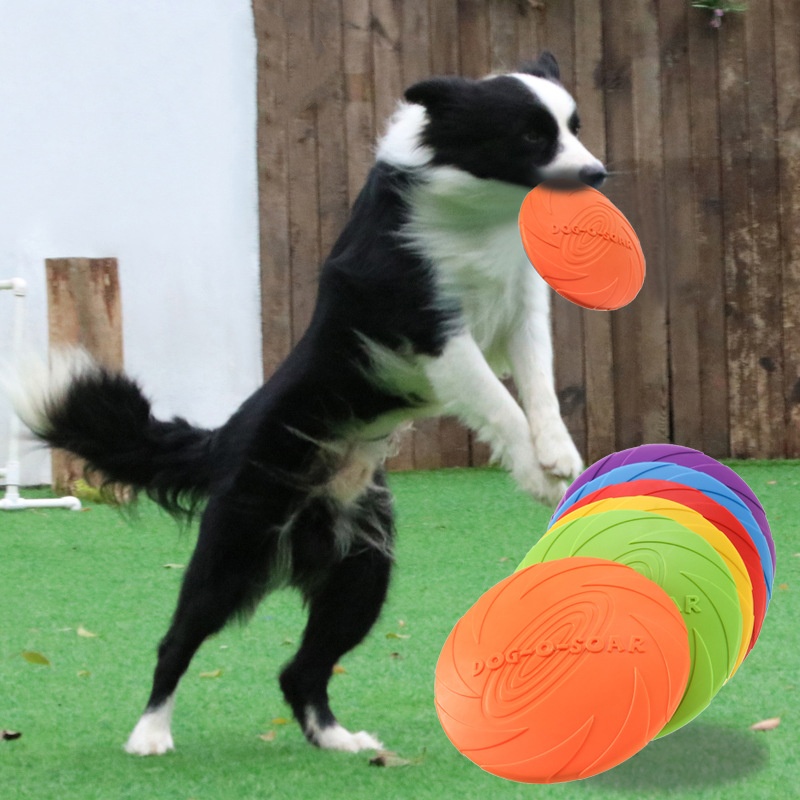 Indestructible Dog Chew Toy - Platillo volador de silicona interactivo para