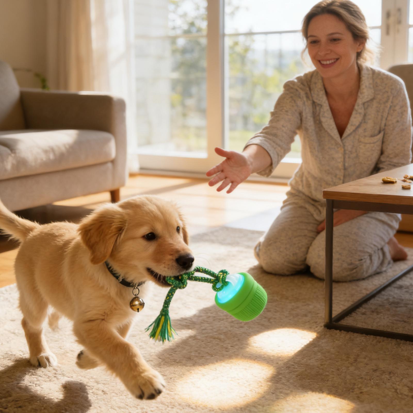Bola interactiva para perro, b - Automatic Moving Dog Ball reseña y precio